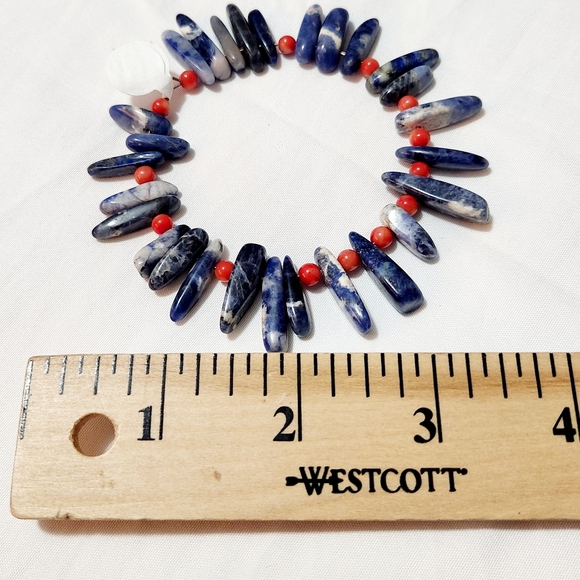 Natural Blue Sodalite Irregular Teardrop Stone Beads - Picture 3 of 6